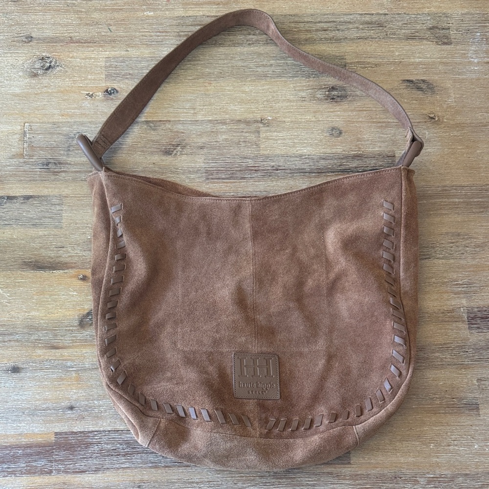 Haute Hippie Brown Suede Hobo Bag